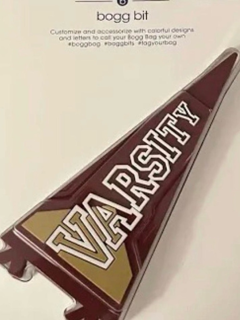 BOGG BAG Varsity Pennant Bag Bit in Maroon and Gold
